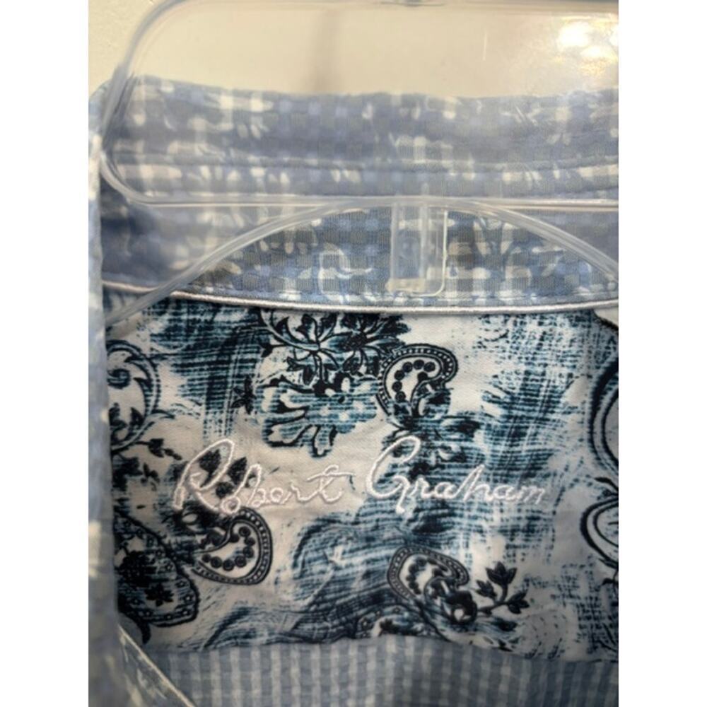 ROBERT GRAHAM Shirt 3XL Classic Fit Button Blue Unique Print NWT - Picture 4 of 11